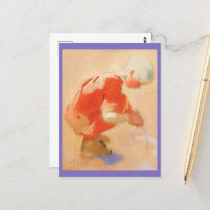 Girl on the Sand, Helene Schjerfbeck Postcard