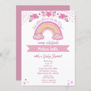 Girl on the Way Rainbow Baby Shower Invitation
