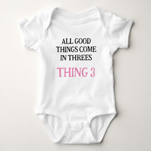 girl one piece for triplets, triplets gift idea,  baby bodysuit