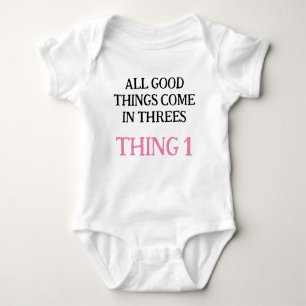 girl one piece for triplets, triplets gift idea,  baby bodysuit