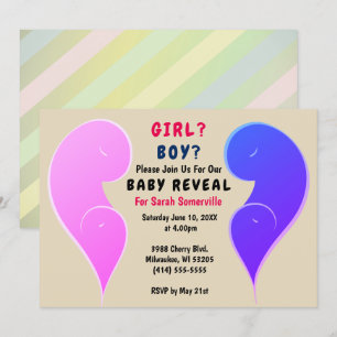 Girl or Boy Baby Reveal Party Invitation