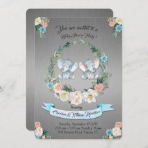 Girl or boy Baby Shower elephant,Silver metal,cute