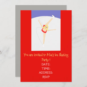 Girl or teen Ice Skating party Invitation