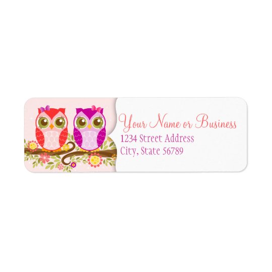 Girl Owls - Custom Return Address Labels