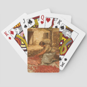Girl Packing Cherries in Provence (France) Playing Cards