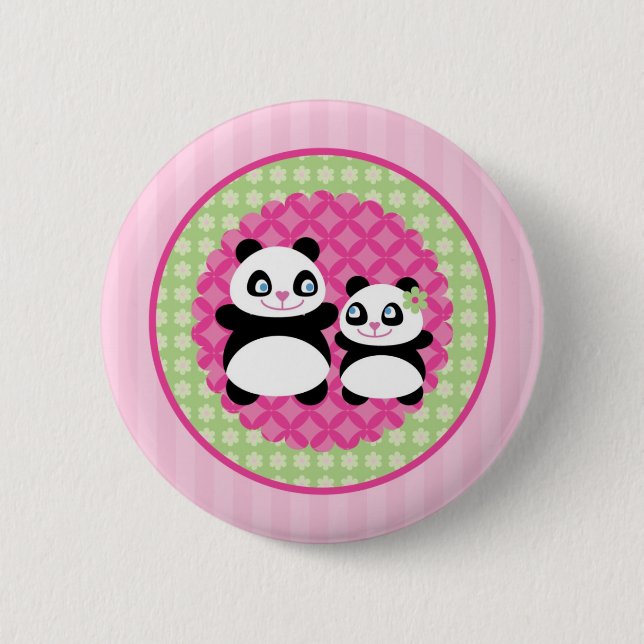 Girl Panda Bear Button (Front)