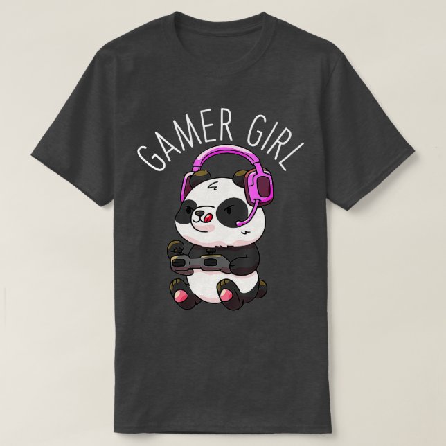 Girl Panda Gaming Pandas Video Game Women Girls Gi T-Shirt (Design Front)
