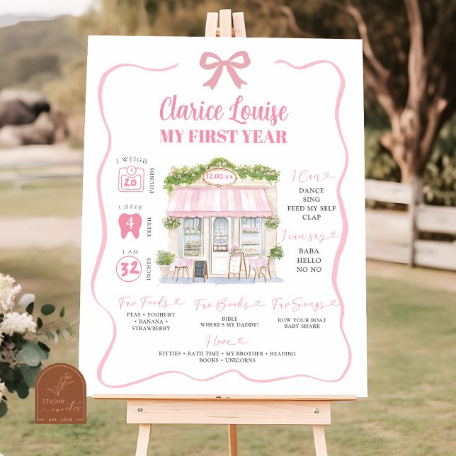 Girl Paris French Coquette First Birthday Sign (Creator Uploaded)