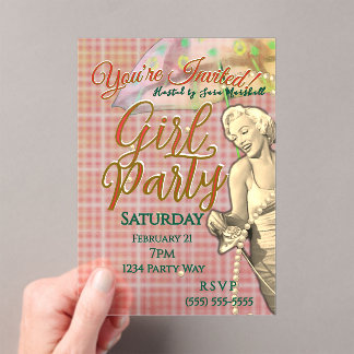 Girl Party Acrylic Invitation