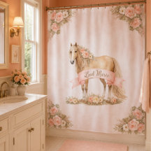 Girl Peach Floral Horse Personalised Shabby Chic