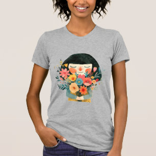 Girl & Perfumed Flowers T-Shirt
