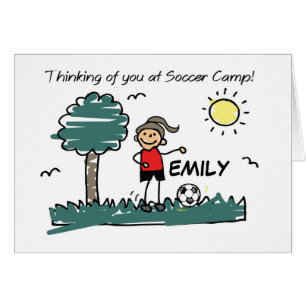 Girl Personalise Name Soccer Camp Stick Figure Thi