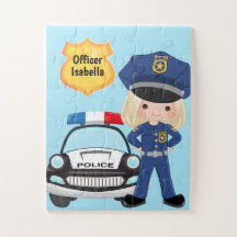 Girl Personalised Police Officer and Patrol Car