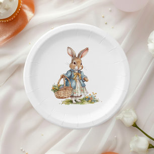 Girl Peter Rabbit Evergreen Baby Shower  Paper Plate