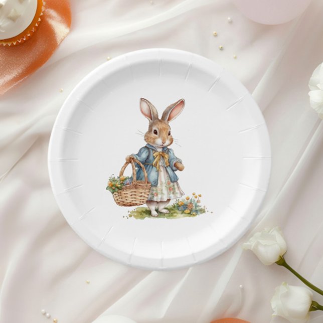 Girl Peter Rabbit Evergreen Baby Shower  Paper Plate (Creator Uploaded)