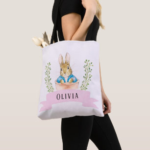 Girl Peter Rabbit Pink Custom Tote Bag