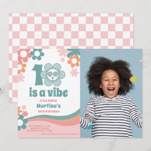 Girl Photo 10th Birthday Party Invitation