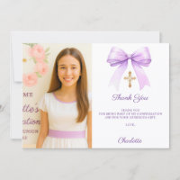 Girl photo lavender bow Confirmation