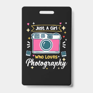 Girl Photography ID Badge