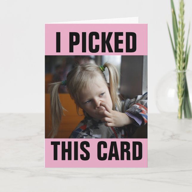 GIRL PICKING NOSE FUNNY BIRTHDAY CARDS (Front)