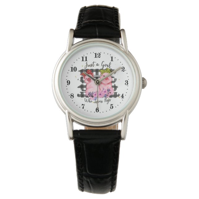 girl pig animal lovers watch (Front)