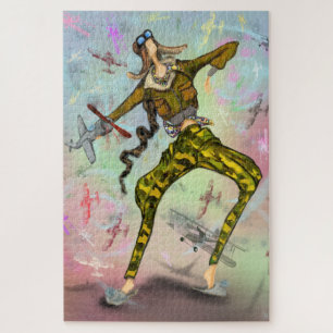 Girl Pilot Painting Puzzle