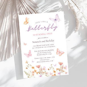 Girl Pink 2nd Birthday Invitation