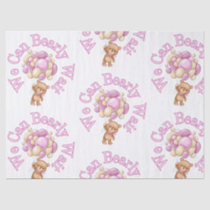 Girl Pink Bear Baby Shower Tissue Paper