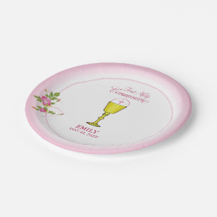 Girl Pink First Holy Communion, Chalice, Host, Ros Paper Plate
