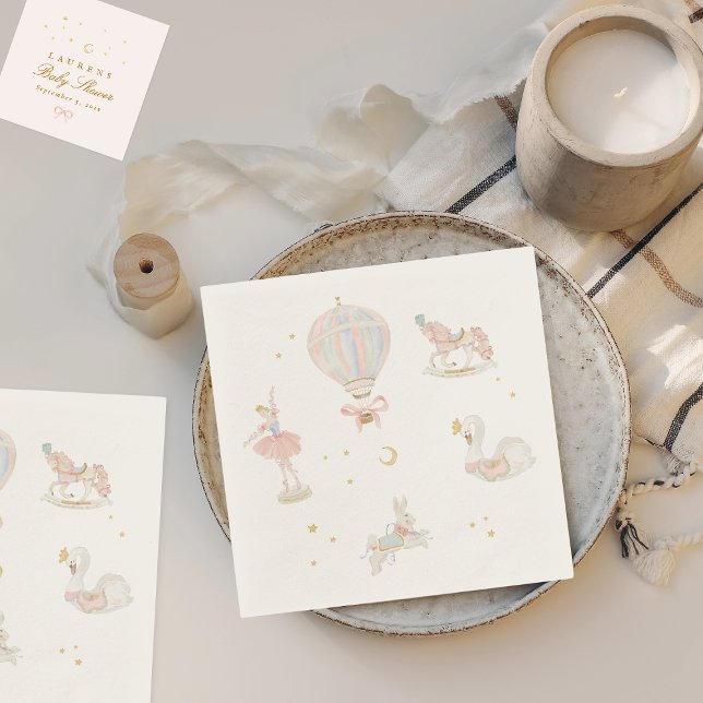 Girl Pink Princess Fairytale Ballerina Baby Shower Napkin (Creator Uploaded)