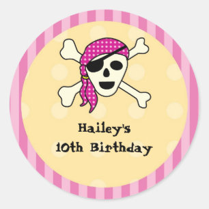 Girl Pirate Favour Seal Sticker