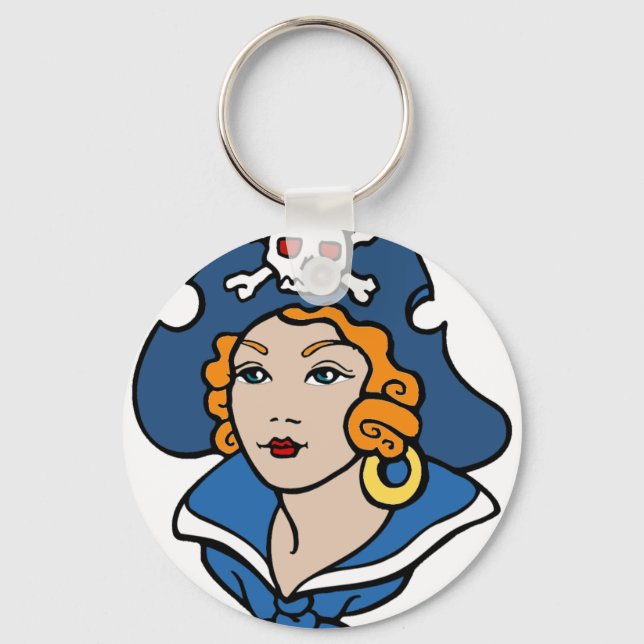 Girl Pirate Key Ring (Front)