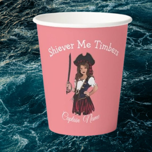 Girl Pirate  Paper Cups (Unleash Your Inner Pirate with Skull-Themed Party Supplies!)
