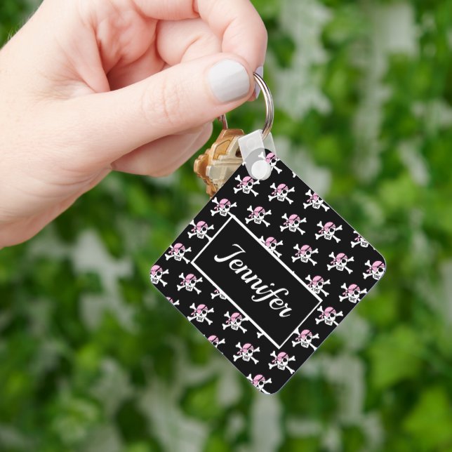 Girl Pirate Skull and Crossbones Keychain (Hand)