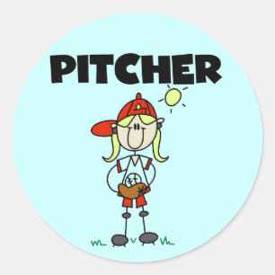 Girl Pitcher Tshirts and Gifts Classic Round Sticker