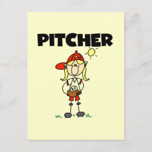 Girl Pitcher Tshirts and Gifts Postcard