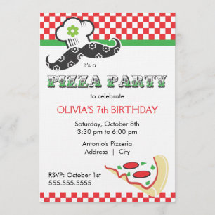 Girl Pizza Party Invitation