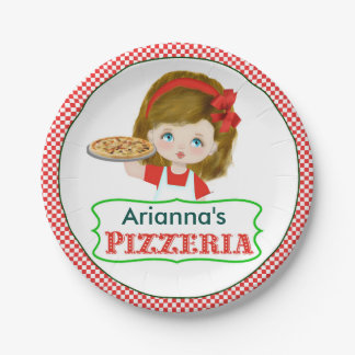 Girl Pizza Party Paper Plates