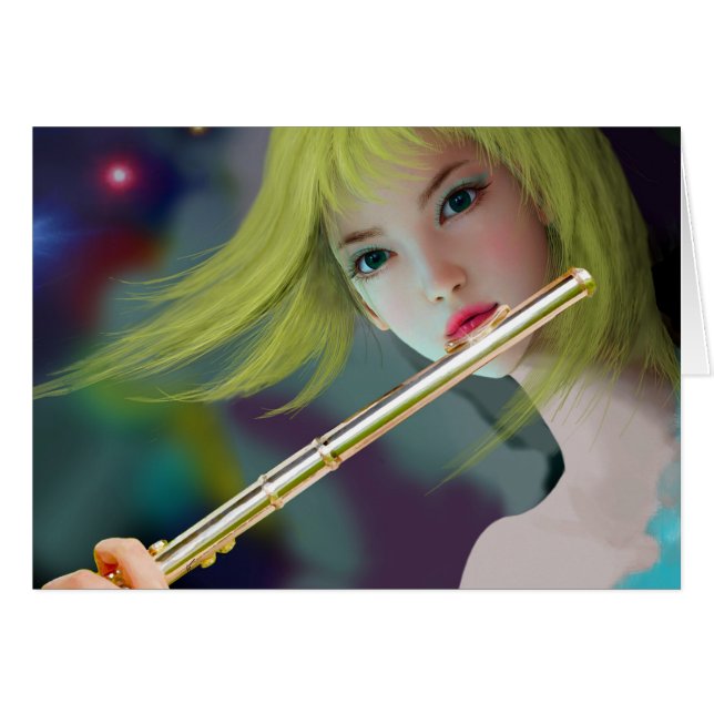 Girl Playing Flute 2 (Front Horizontal)
