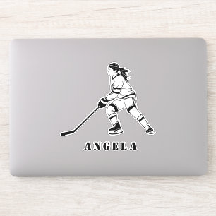 Girl Playing Ice-Hockey Team Player Girly Name Fun