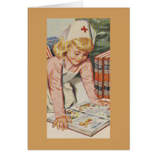 Girl playing Nurse - Retro