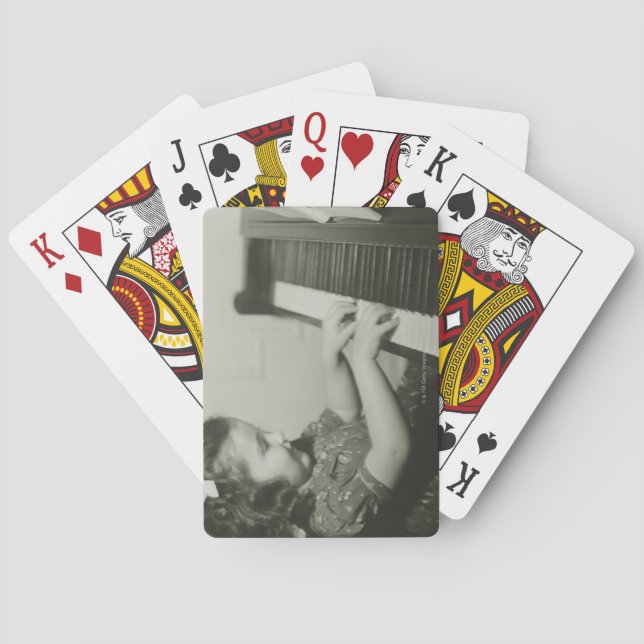 Girl Playing Piano Cards (Back)