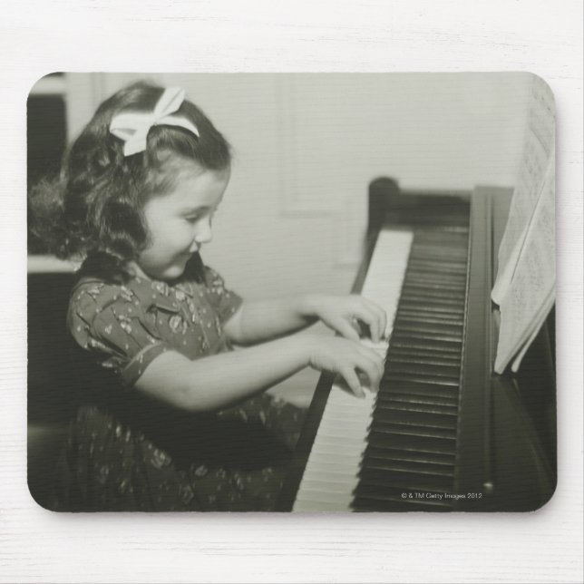 Girl Playing Piano Mouse Pad (Front)