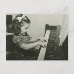Girl Playing Piano Postcard