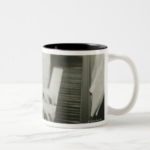 Girl Playing Piano Two-Tone Coffee Mug