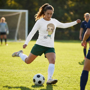 Girl Playing Soccer Adorable Kids Sports T-Shirt