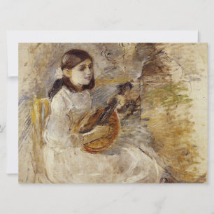 Girl Playing the Mandolin (by Berthe Morisot) Card