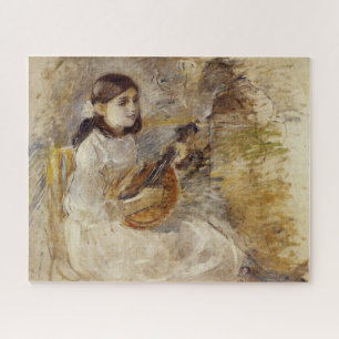 Girl Playing the Mandolin (by Berthe Morisot) Jigsaw Puzzle
