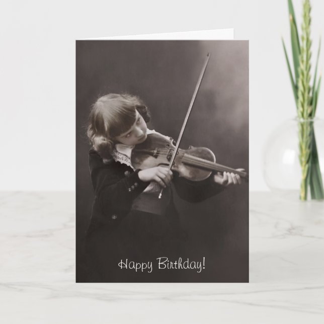 girl playing the violin birthday card (Front)