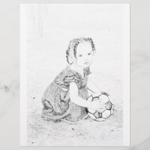 Girl playing with Football colouring page